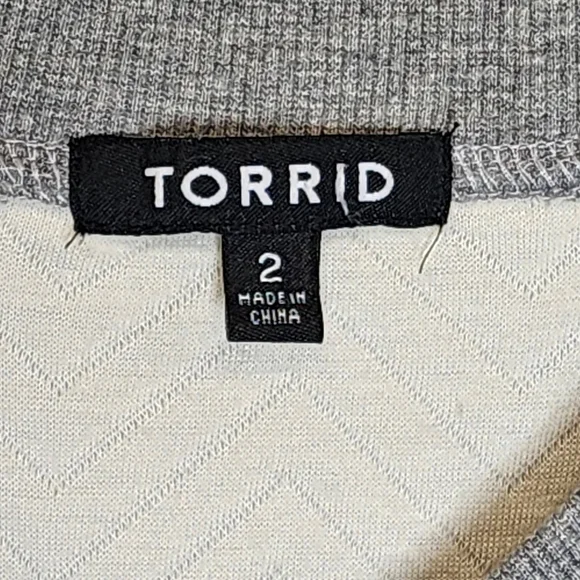 Torrid Peplum Grey Fleece Full Zipper Longsleeve Women's Size 2 (2x-20) - Picture 10 of 12